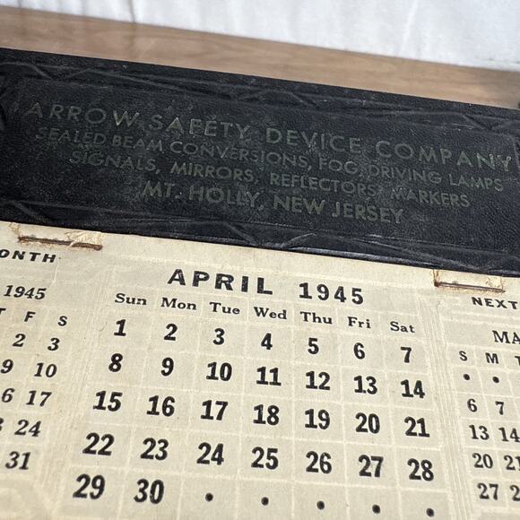Arrow Safety Device Mt Holly New Jersey 1945 Advertising Calendar MCM Ads 1940s - Picture 5 of 8